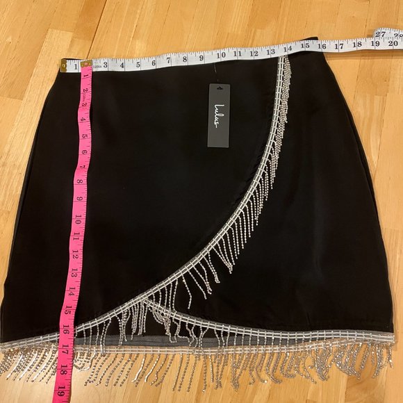 Lulu's Rhinestone Fringe Mini Skirt NWT - Large - Picture 2 of 6